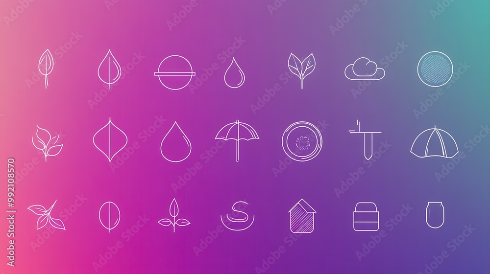 Minimalist Nature Icons Collection Minimalist Nature Icons Collection