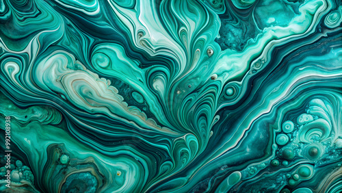 Abstract art featuring malachite and turquoise marble ink design , malachite, turquoise, marble, ink, abstract, art, design