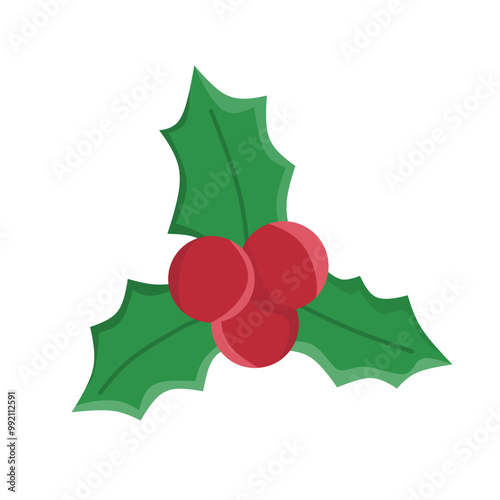 Christmas Holly Decoration Icon