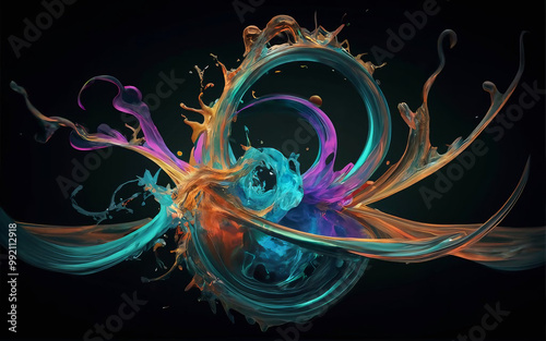 abstract fractal background with space