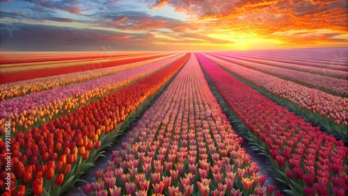 field of tulips