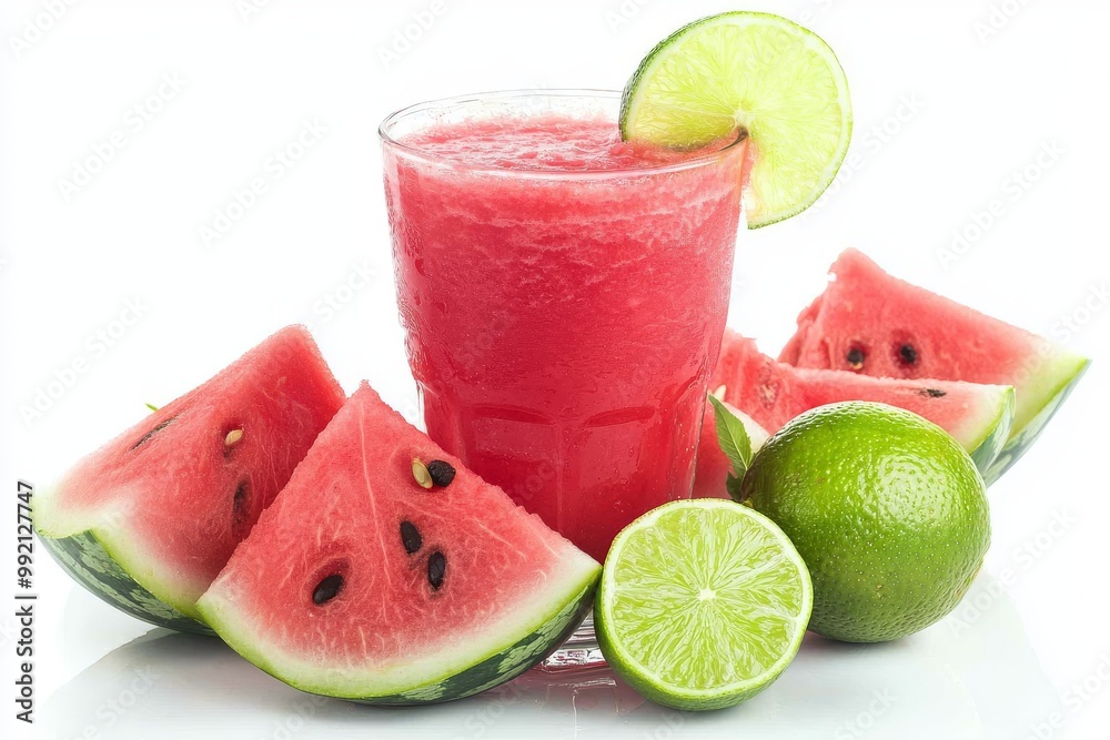Quench Your Thirst with a Vibrant Watermelon Drink and Zesty Lime Slices on a Sunny Day for a Truly Refreshing Experience. Quench Your Thirst with a Vibrant Watermelon Drink and Zesty Lime Slices on a Sunny Day for a Truly Refreshing Experience.