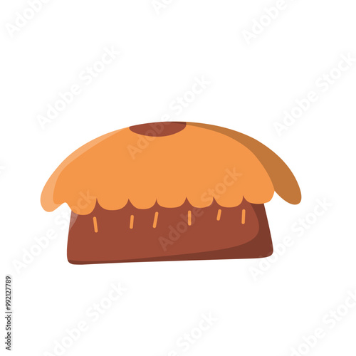 Pie Icon. Autumn Season Concept.