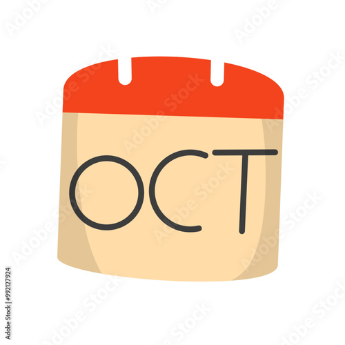 October Calendar Icon. Autumn Season Concept.