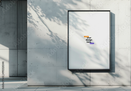 Poster Frame Mockup on an Exterior Wall of a Building with Generative AI