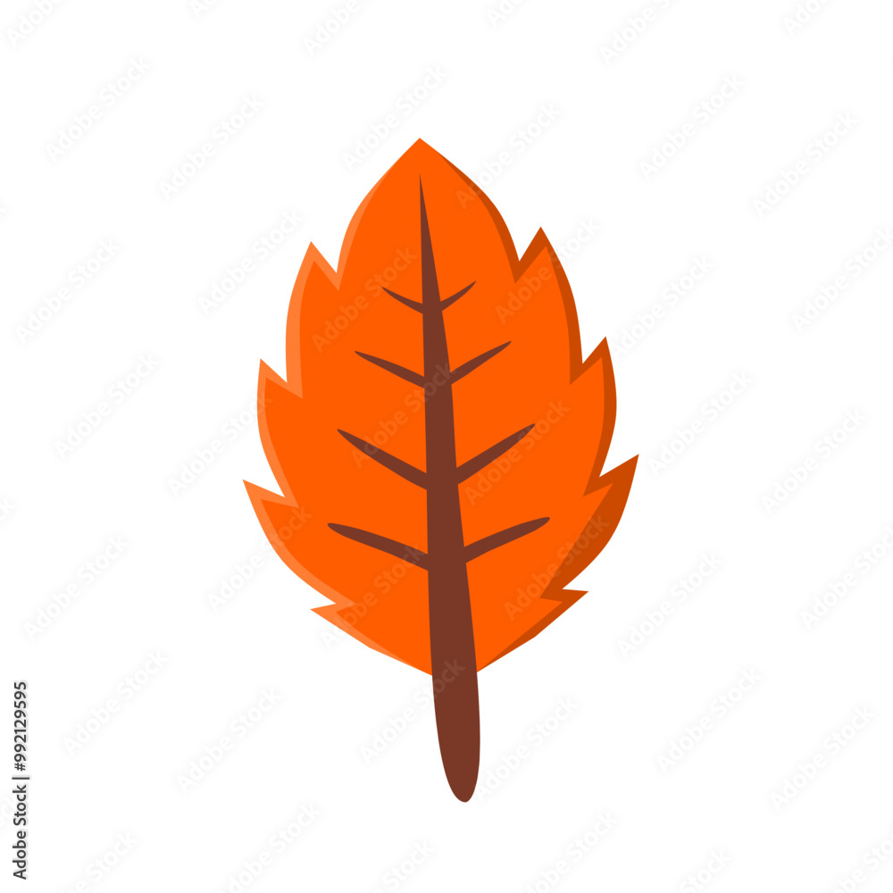 Orange Autumn Leaf Icon. Autumn Season Concept. Orange Autumn Leaf Icon. Autumn Season Concept.
