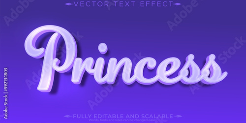 Princess text effect, editable queen and pink text style