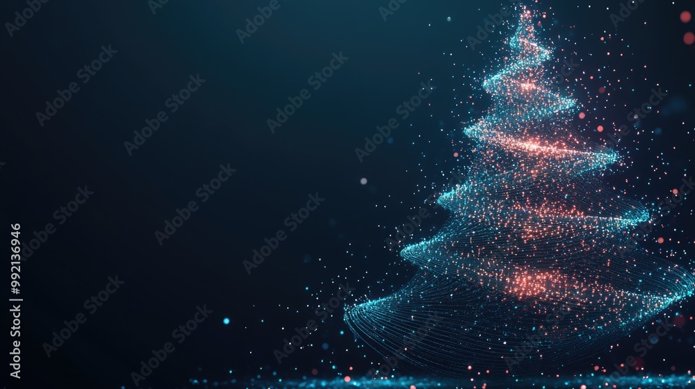 Futuristic christmas celebration: digital neon tree design for holiday cards and posters Futuristic christmas celebration: digital neon tree design for holiday cards and posters