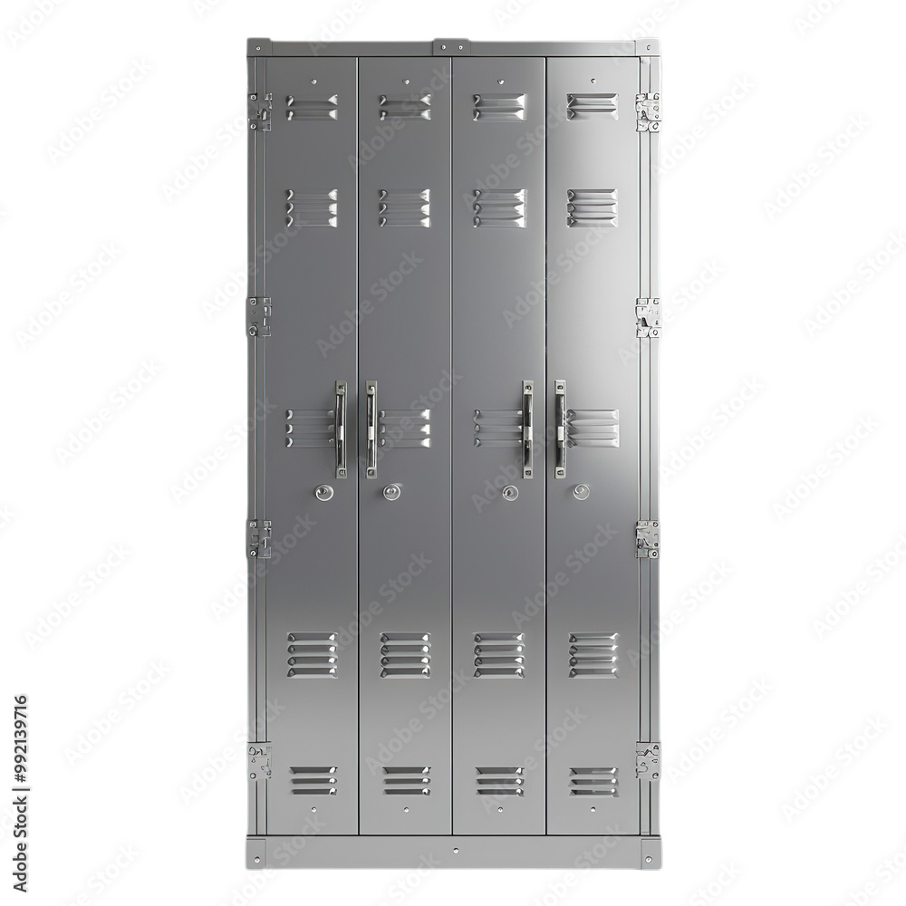 Steel Locker on Transparent Background