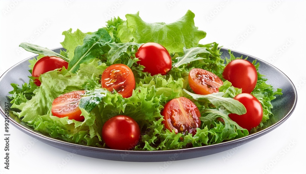 Fresh Green Salad Bowl Isolated on White Background, Clipping Path, Full Depth of Field Fresh Green Salad Bowl Isolated on White Background, Clipping Path, Full Depth of Field