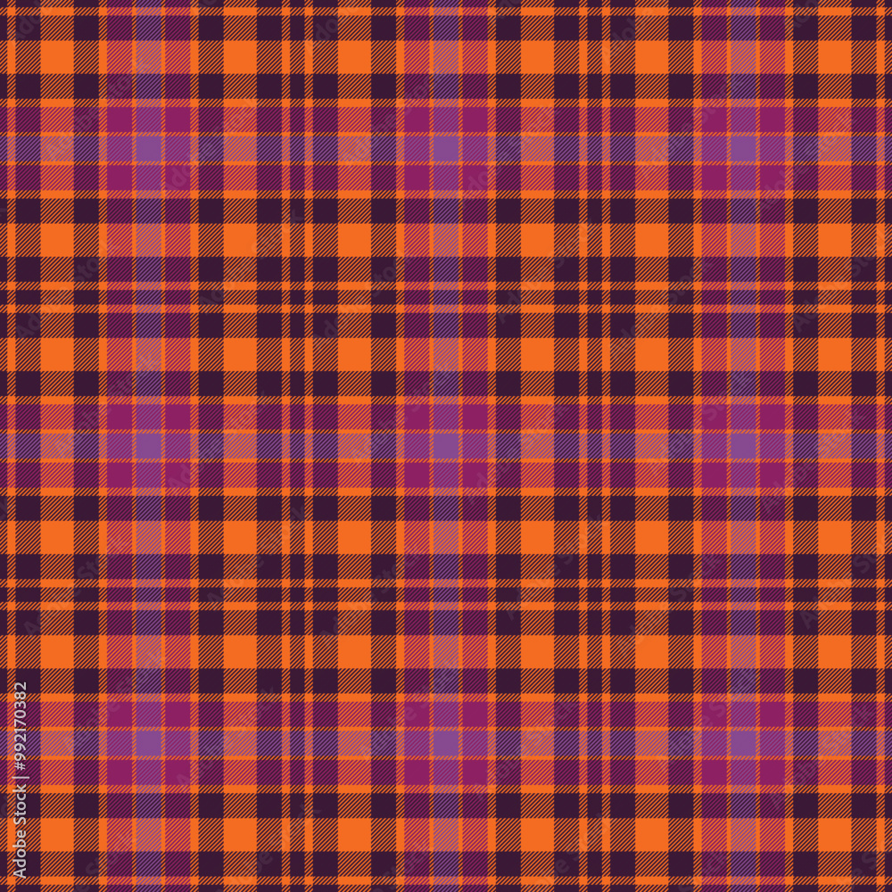 Bright Halloween Plaid Check Seamless Pattern - Cute plaid check repeating pattern design Bright Halloween Plaid Check Seamless Pattern - Cute plaid check repeating pattern design