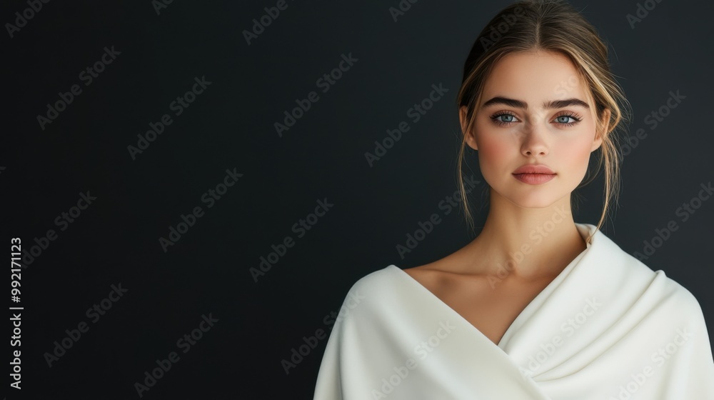 Elegant Portrait of a Young Woman with Soft Features Elegant Portrait of a Young Woman with Soft Features