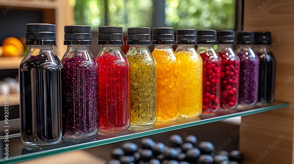 Elderberries displayed minimalist glass shelf chic outdoor wellness caf colorful detox waters fitness enthusiasts enjoying fresh healthconscious meals in the background Scientific name Sambucus nigra Elderberries displayed minimalist glass shelf chic outdoor wellness caf colorful detox waters fitness enthusiasts enjoying fresh healthconscious meals in the background Scientific name Sambucus nigra