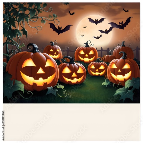 Spooky Halloween Card Designs with Blank Areas for Writing