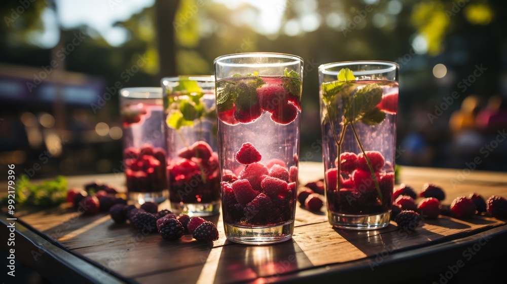 Elderberryinfused water served sleek glass tumbler vibrant outdoor fitness festival colorful workout gear detox smoothy softly visible behind promoting hydration wellness Scientific name Sambucus Elderberryinfused water served sleek glass tumbler vibrant outdoor fitness festival colorful workout gear detox smoothy softly visible behind promoting hydration wellness Scientific name Sambucus