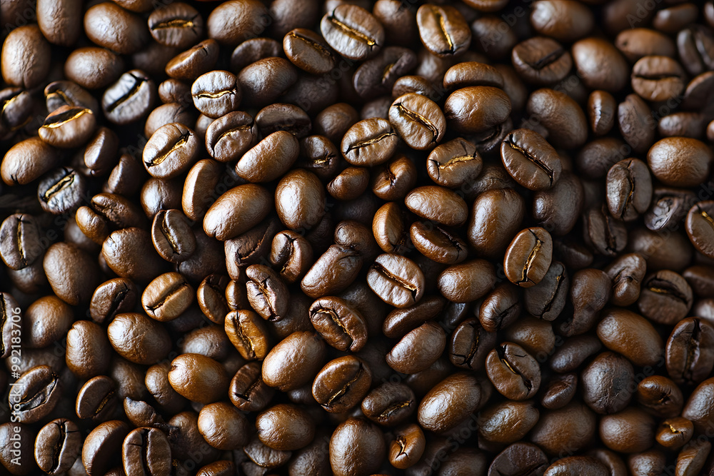 Naklejka premium Coffee Beans Forming a Heart Shape.