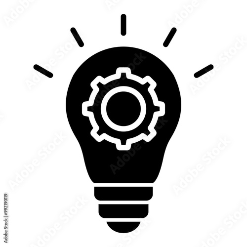 Innovation icon with glyph style