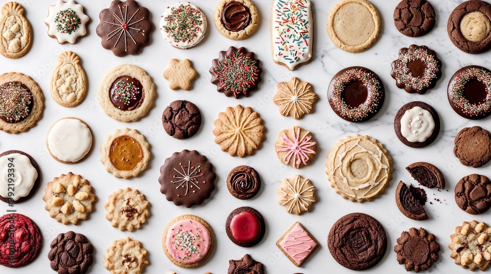 custom made wallpaper toronto digitalWide variety of assorted cookies displayed on white marble tabletop tray