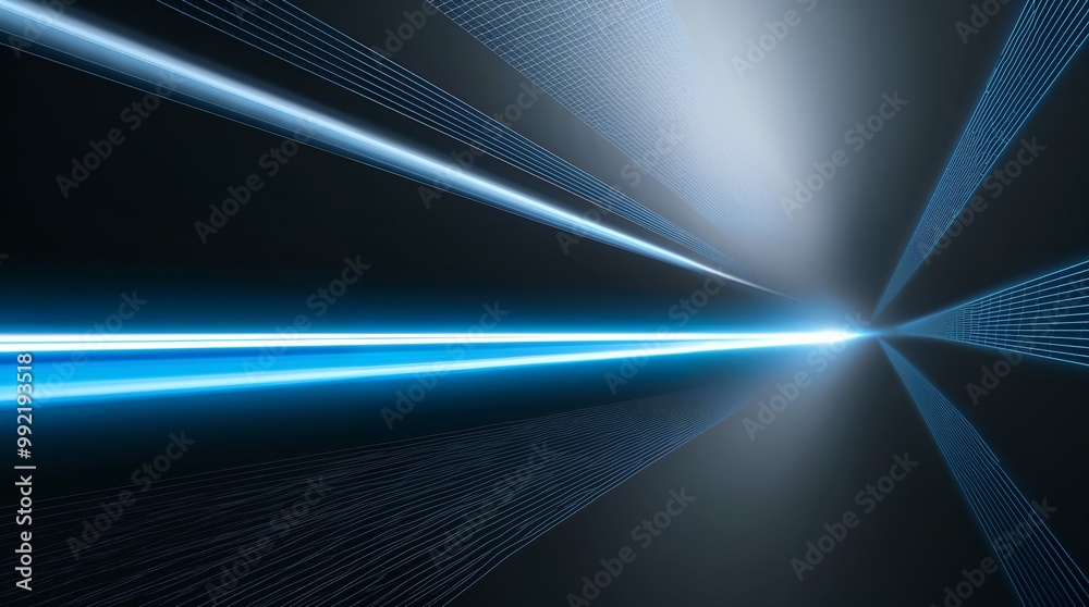 Futuristic light beams converging in dark space with dynamic energy Futuristic light beams converging in dark space with dynamic energy
