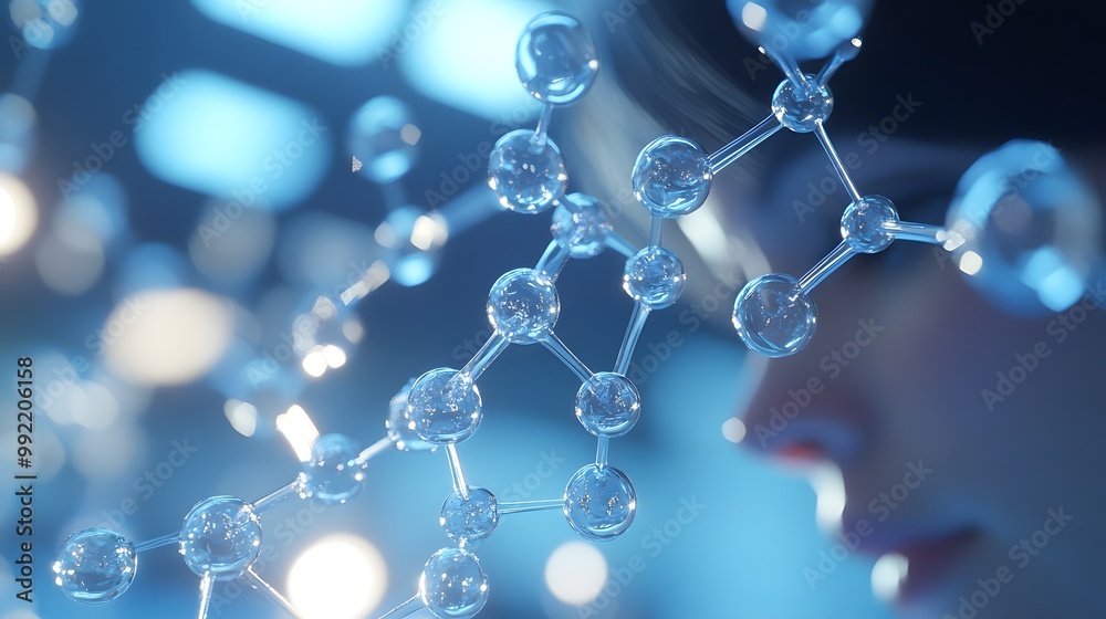 Close-up of a Molecular Model with a Blurred Background Close-up of a Molecular Model with a Blurred Background