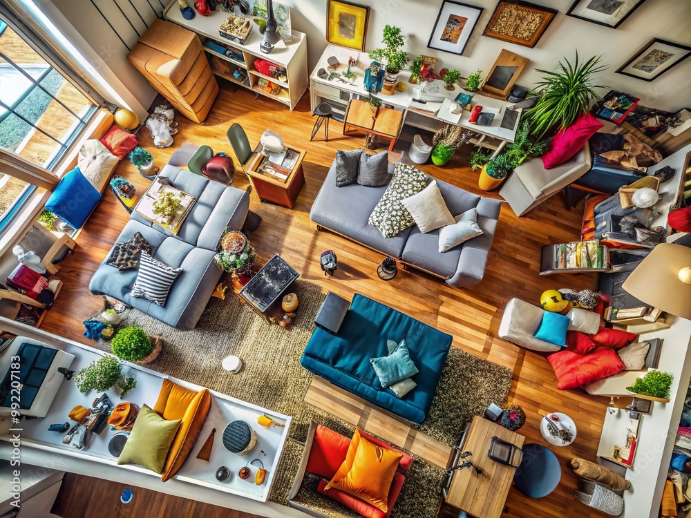 A Cluttered Living Space Reflecting Everyday Life and the Chaos of Modern Home Environments A Cluttered Living Space Reflecting Everyday Life and the Chaos of Modern Home Environments