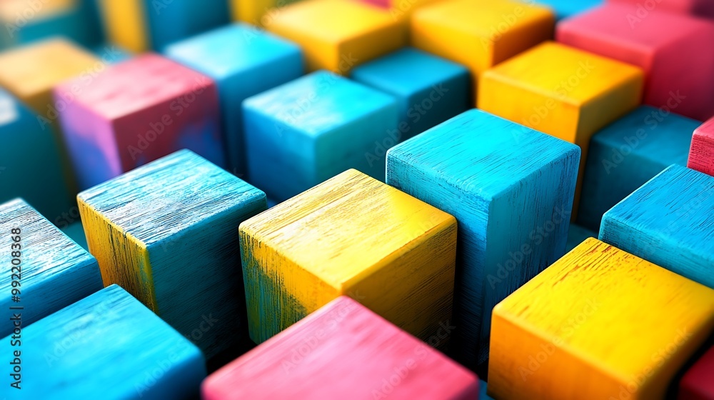 Colorful composition featuring distinct blocks with yellow and blue hues image Colorful composition featuring distinct blocks with yellow and blue hues image