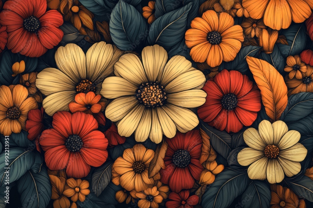 autumn floral doodles, vibrant floral doodle art in fall colors ideal for adding creativity and a seasonal vibe to your designs autumn floral doodles, vibrant floral doodle art in fall colors ideal for adding creativity and a seasonal vibe to your designs