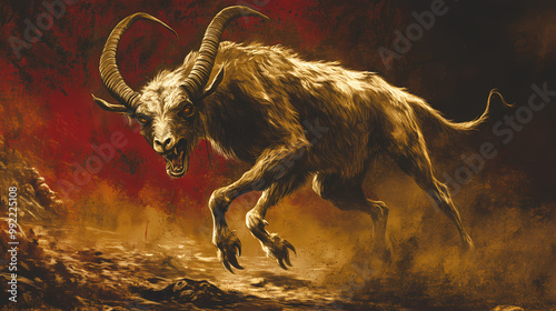 Chupacabra is a creature that attacks livestock, especially goats, and drinks their blood. Chupacabra. Illustration