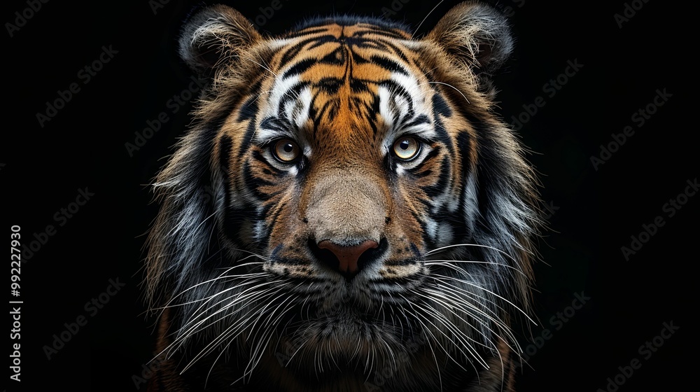 Close-up Portrait of a Tiger with Golden Eyes Close-up Portrait of a Tiger with Golden Eyes