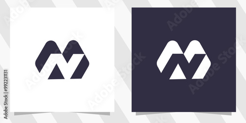 letter mn nm logo design vector