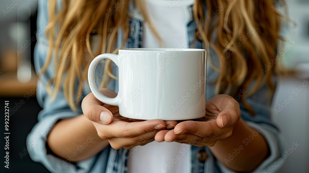 Close-up of a Person's Hands Holding a White Mug Close-up of a Person's Hands Holding a White Mug
