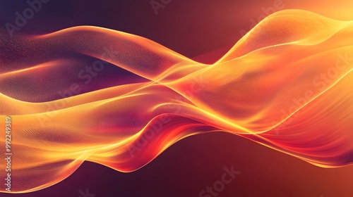 Abstract Orange and Red Wavy Lines Background