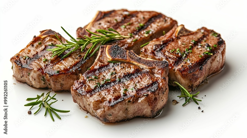 Grilled Lamb Chops with Rosemary and Seasoning Grilled Lamb Chops with Rosemary and Seasoning
