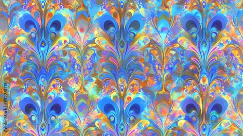 Vibrant abstract pattern with swirling colors, perfect for modern design projects. photo