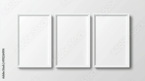 Three white frames with nothing in them