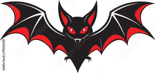 Halloween Vampire Bat with Spreading Wings at scary night