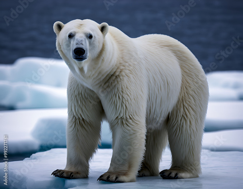 polar bear in zoo, polar bear on the ice