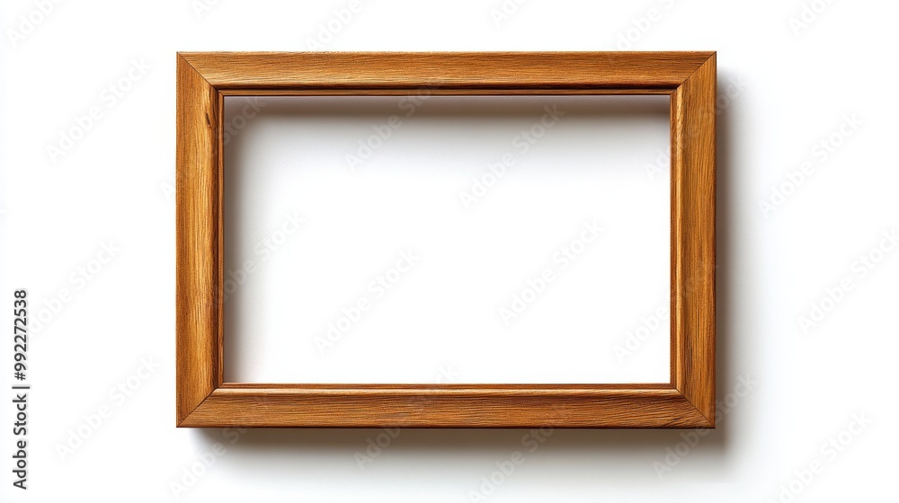 Minimalist Wooden Frame Mockup for Campaign Text on White Background Minimalist Wooden Frame Mockup for Campaign Text on White Background