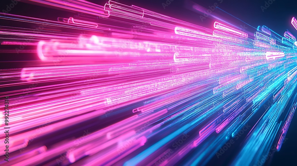 Abstract blue and pink light streaks on black background. Abstract blue and pink light streaks on black background.
