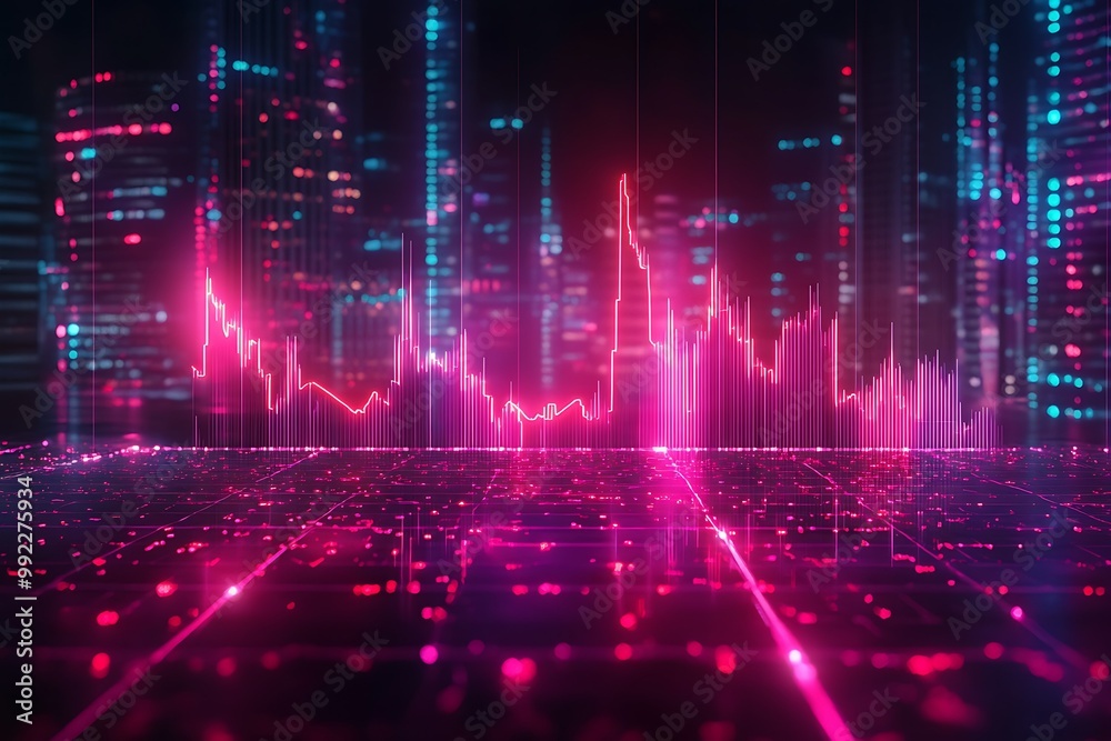 Abstract digital visualization of data trends and analytics. Abstract digital visualization of data trends and analytics.