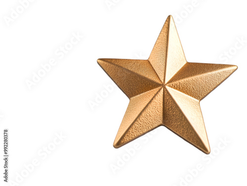 Vintage golden star isolated on white background 22091037 01 3d gold metal button png die cut concept