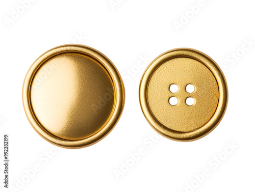 Blank metal gold circle button isolated on white background 22091037 01 3d gold metal button png die cut concept