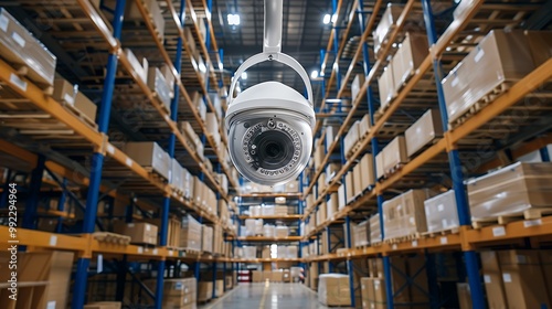 CCTV security camera system in warehouse