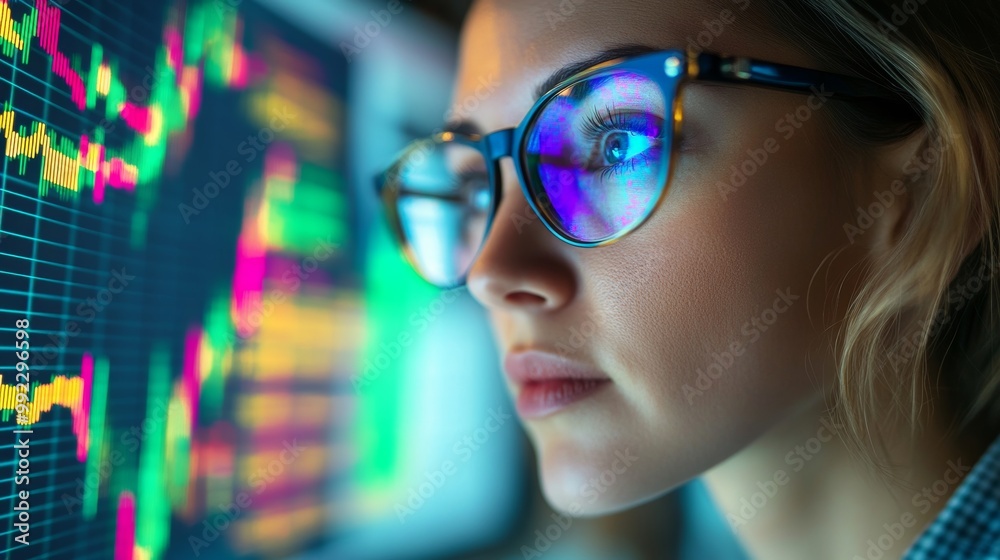 Intense Analysis by American Woman in Glasses Intense Analysis by American Woman in Glasses
