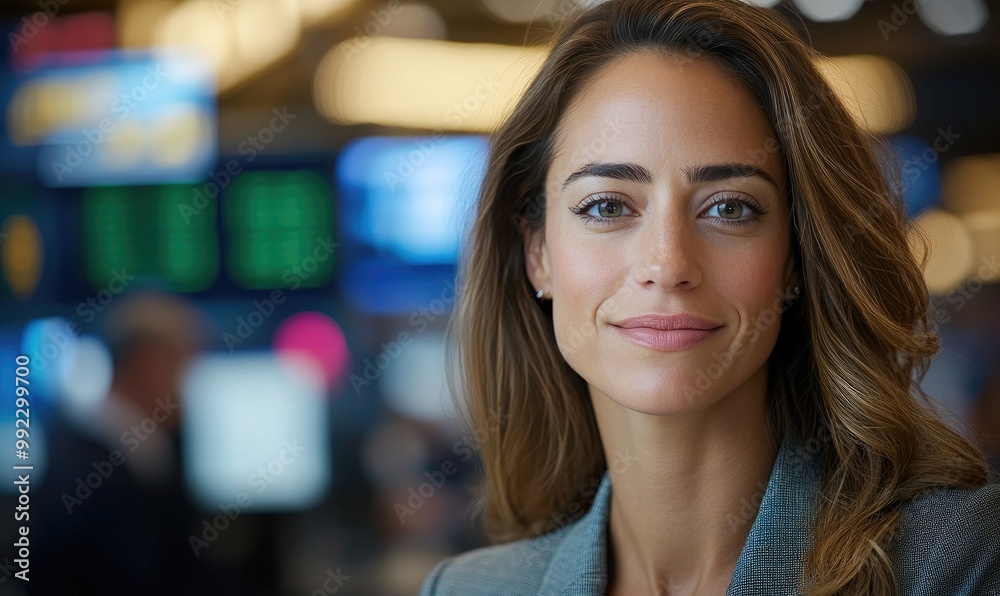 Fototapeta premium Arrogance on the Trading Floor: The Egotistical Female Stockbroker
