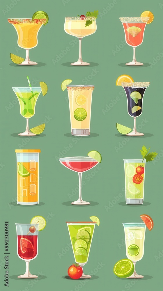 Vibrant Mexican Cuisine and Drink Selection. High Detailed Drink Concept