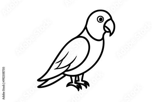 parrot bird silhouette, parrot bird icon illustration