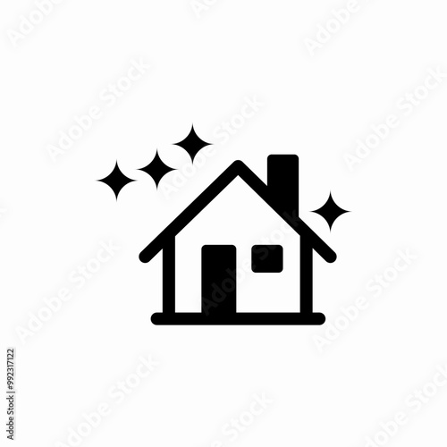 clean home cleaning icon sign vector