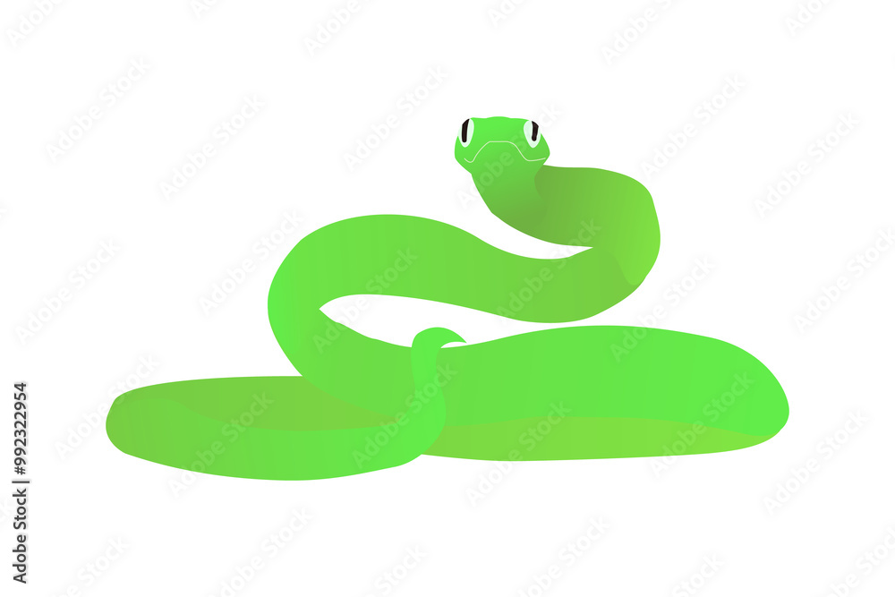 Fototapeta premium へび 蛇 イラスト 透過 ヘビ 干支 年賀 年賀状 緑