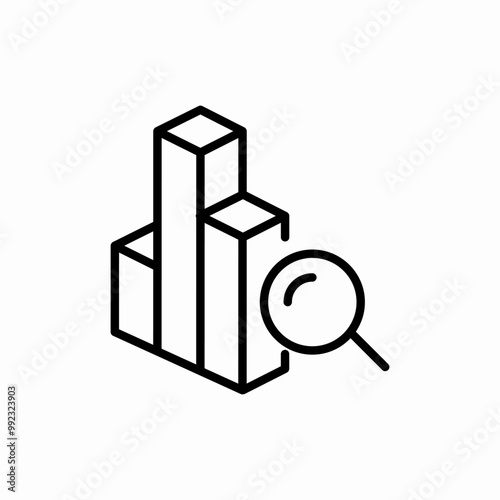 statistics search icon sign vector photo